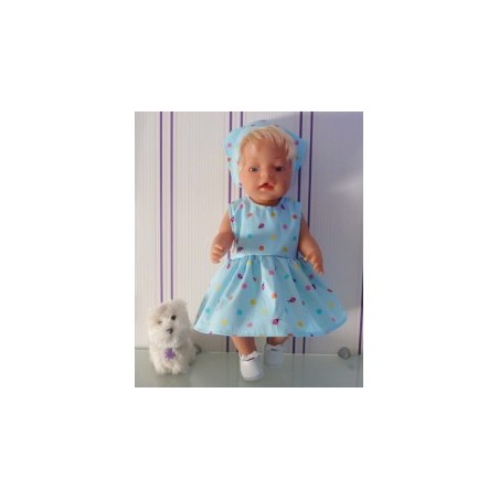 jurk blauw lieveheersbeestjes baby born 43cm
