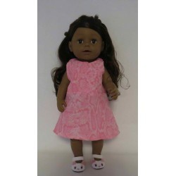 jurk roze slangen print baby born 43cm