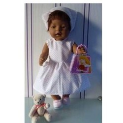 jurk met stippen roze baby born 43cm