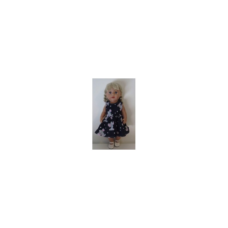 jurk donker blauw olifanten baby born 43cm