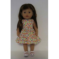 jurk oranje bloemen baby born 43cm