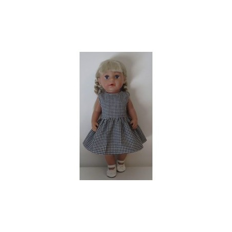 jurk zwart geruit baby born 43cm