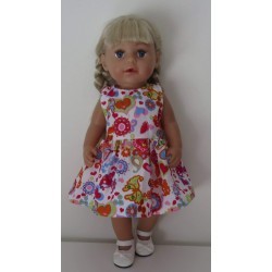 jurk wit met vlinders en bloemen baby born 43cm