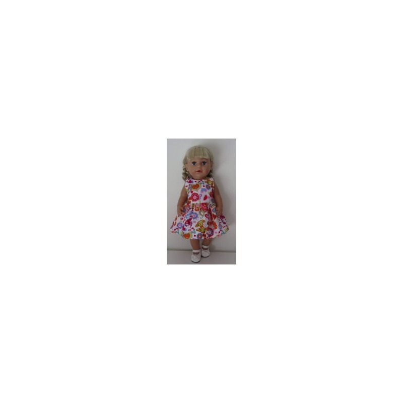 jurk wit met vlinders en bloemen baby born 43cm