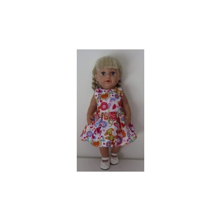 jurk wit met vlinders en bloemen baby born 43cm