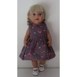 jurk grijs met strikjes baby born 43cm