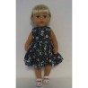 jurk donker blauw bloemen baby born 43cm