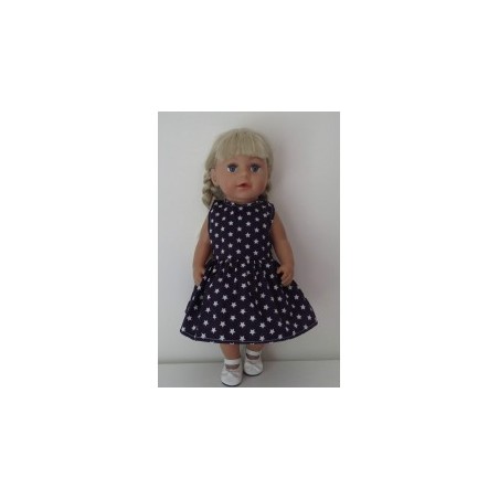 jurk paars met sterren baby born 43cm