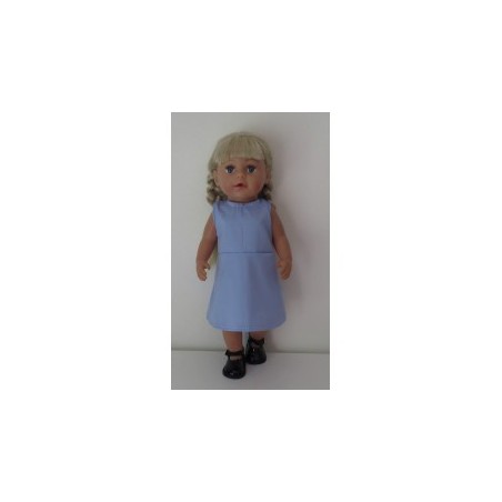 jurk blauw geruit baby born 43cm
