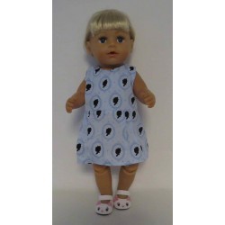 jurk blauw meisje baby born 43cm
