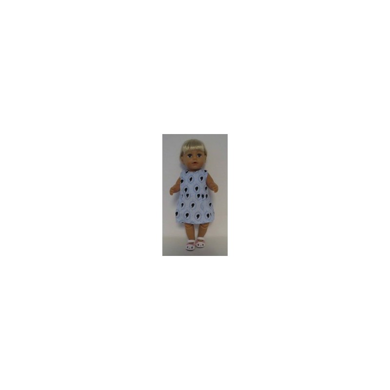 jurk blauw meisje baby born 43cm