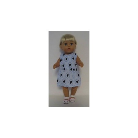jurk blauw meisje baby born 43cm