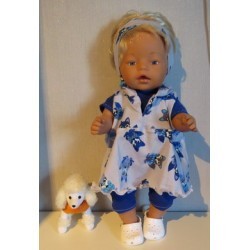 capuchonjurk setje vossen blauw baby born 43cm