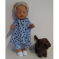 capuchonjurk setje blauw sterren baby born 43cm