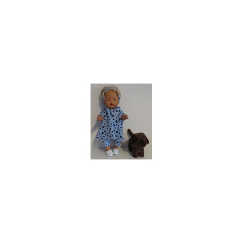 capuchonjurk setje blauw sterren baby born 43cm