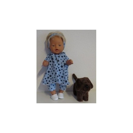 capuchonjurk setje blauw sterren baby born 43cm