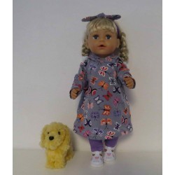 hoodiejurk set grijs vlinders baby born 43cm