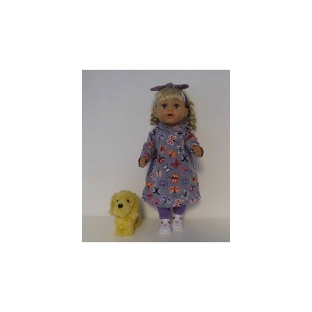 hoodiejurk set grijs vlinders baby born 43cm