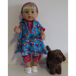 capuchonjurk setje paddestoelen  baby born 43cm