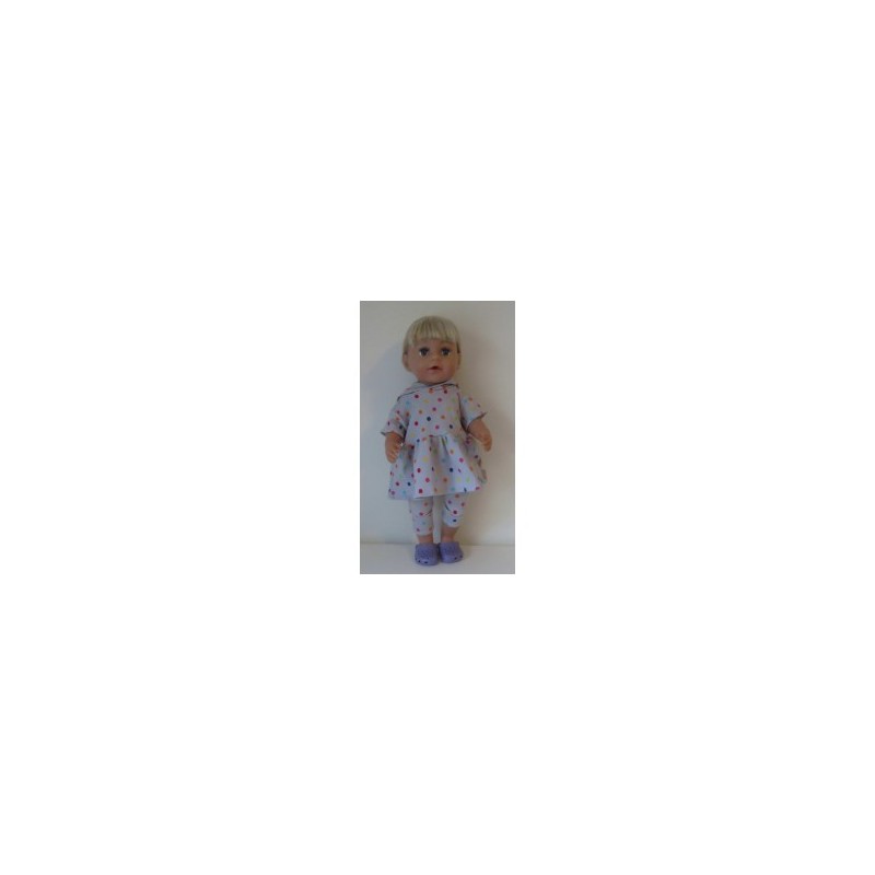 capuchonjurk setje grijs stippen baby born 43cm