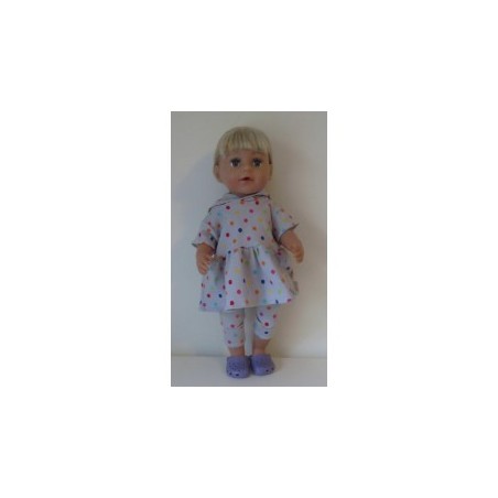 capuchonjurk setje grijs stippen baby born 43cm