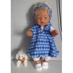 capuchonjurk setje blauw hartjes baby born 43cm