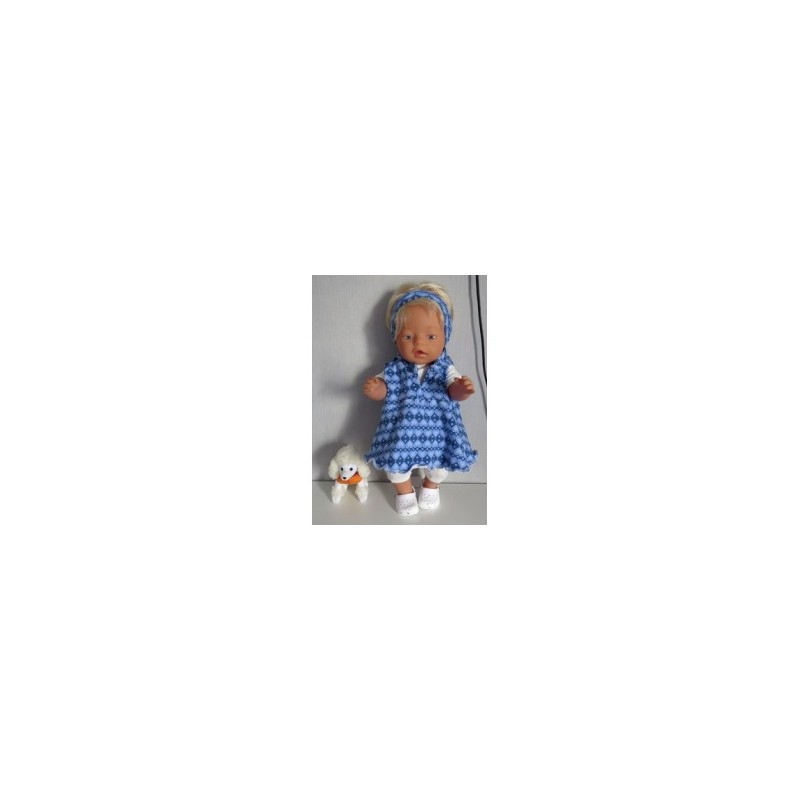 capuchonjurk setje blauw hartjes baby born 43cm