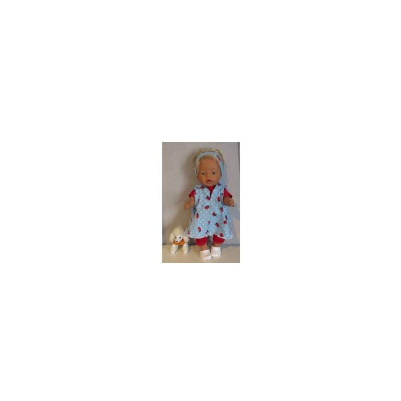 capuchonjurk setje blauw lieveheersbeestjes baby born 43cm