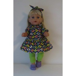 capuchonjurk setje blauw annanas baby born 43cm