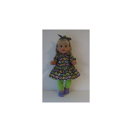 capuchonjurk setje blauw annanas baby born 43cm