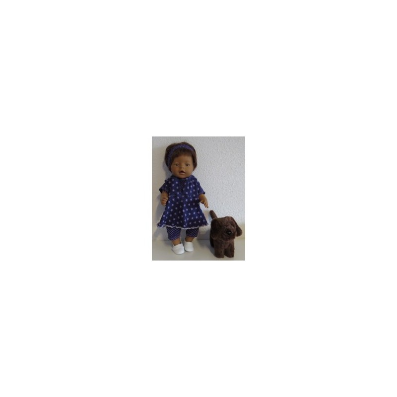 capuchonjurk setje paars sterren  baby born 43cm