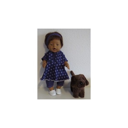 capuchonjurk setje paars sterren  baby born 43cm