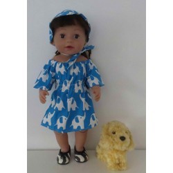 bootjurk blauw olifanten baby born 43cm