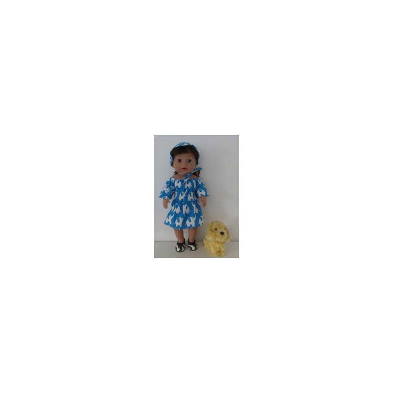 bootjurk blauw olifanten baby born 43cm