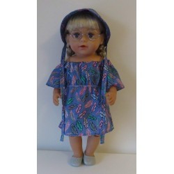 bootjurk blauw veren baby born 43cm