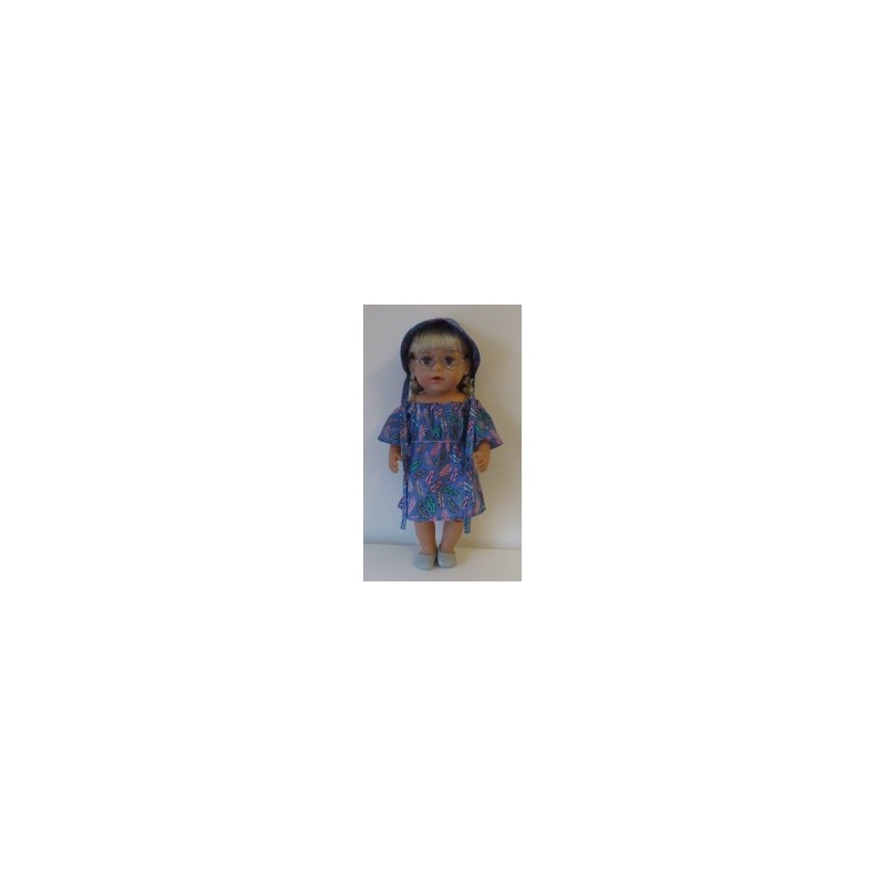 bootjurk blauw veren baby born 43cm