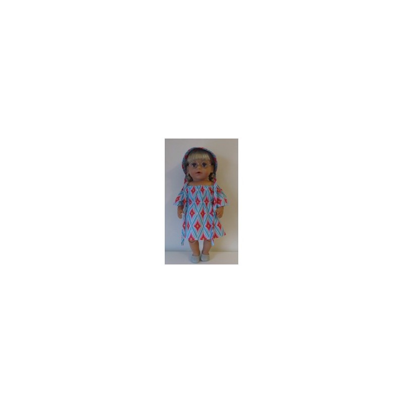bootjurk blauw met roze baby born 43cm