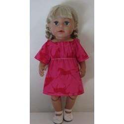 bootjurk roze paarden baby born 43cm