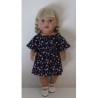 bootjurk donker blauw met bloemen roze baby born 43cm