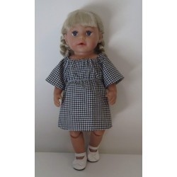 bootjurk zwart geruit baby born 43cm