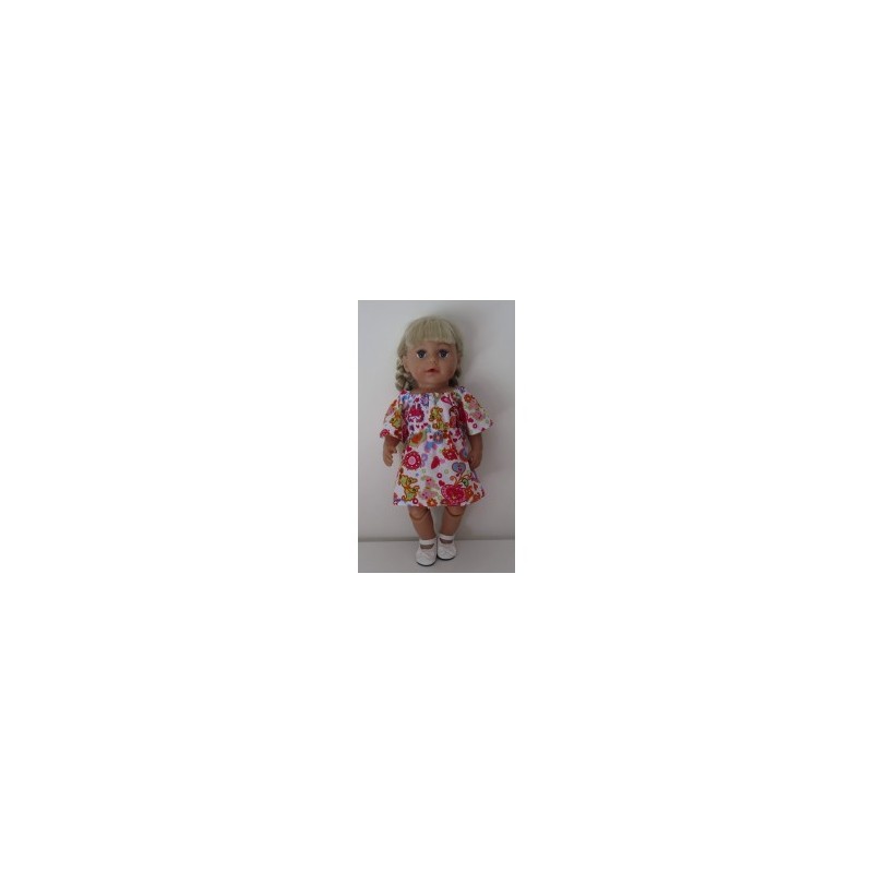 bootjurk wit met vlinders en bloemen baby born 43cm