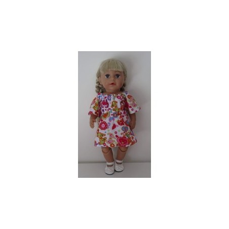 bootjurk wit met vlinders en bloemen baby born 43cm