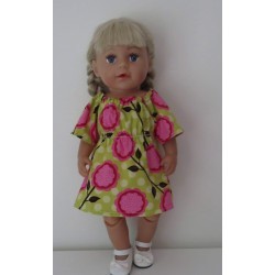 bootjurk groen met bloemen groot baby born 43cm