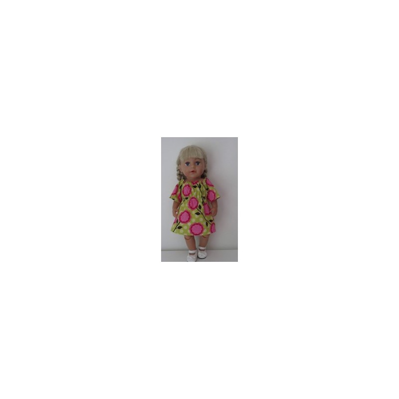 bootjurk groen met bloemen groot baby born 43cm