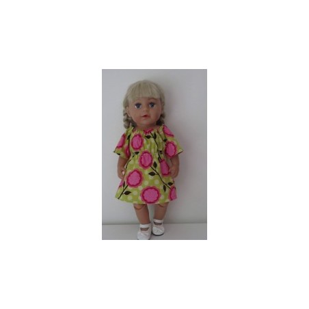 bootjurk groen met bloemen groot baby born 43cm