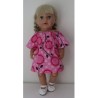 bootjurk roze met bloemen groot baby born 43cm