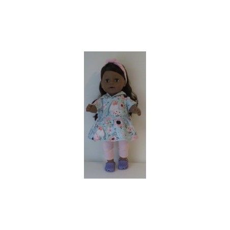 capuchonjurk setje blauw vogels baby born 43cm