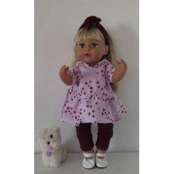 capuchonjurk setje oud roze bloemen baby born 43cm