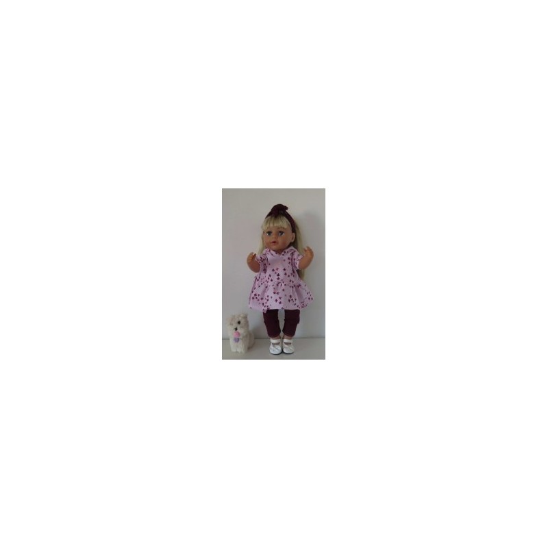 capuchonjurk setje oud roze bloemen baby born 43cm
