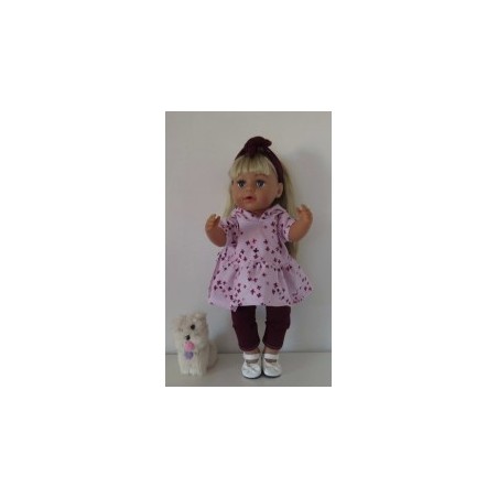 capuchonjurk setje oud roze bloemen baby born 43cm